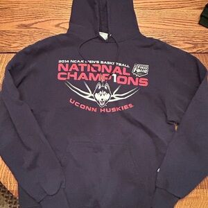 Champion Navy Hoodie with Red Accents